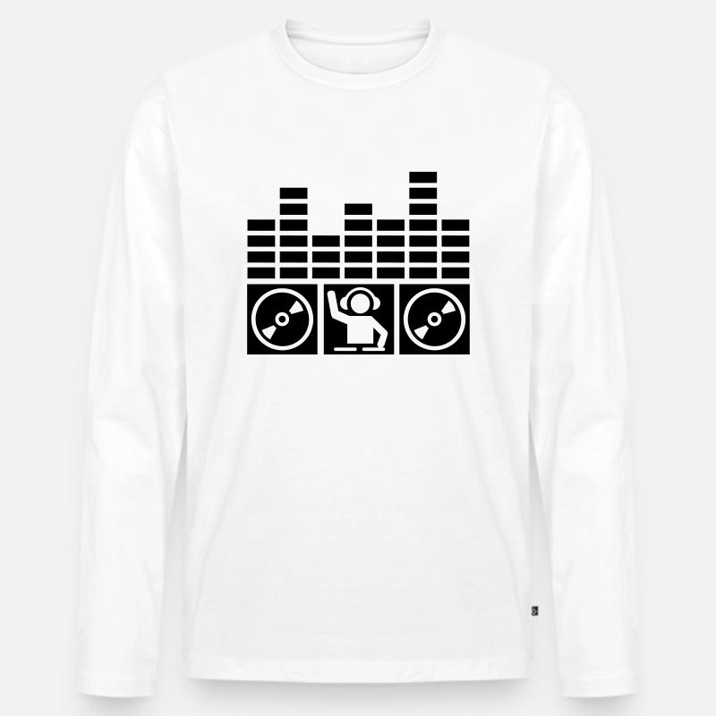 DJ - Männer Premium Bio Langarmshirt - Weiß