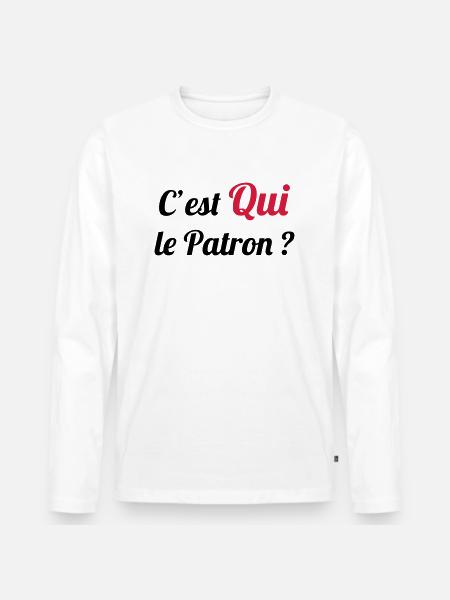 c'est QUI le Patron ? - Men's Premium Organic Long Sleeve Shirt - white