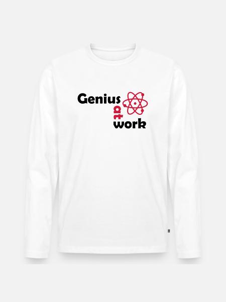 genius at work - Männer Premium Bio Langarmshirt - Weiß