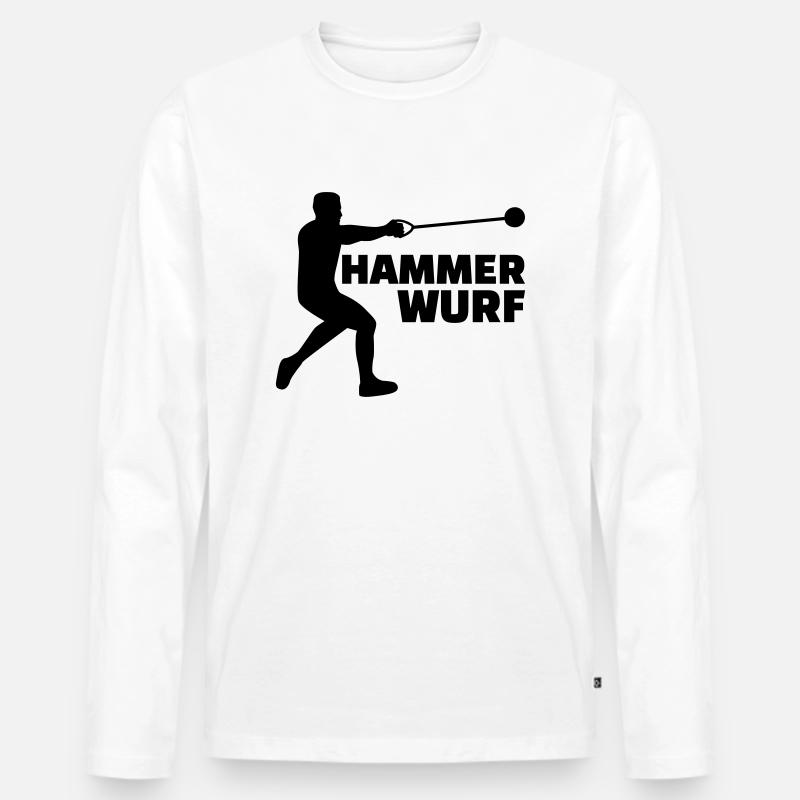 Hammerwurf - Männer Premium Bio Langarmshirt - Weiß