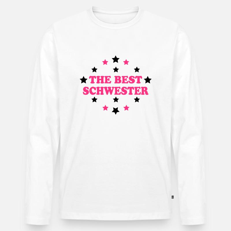 The best schwester - Männer Premium Bio Langarmshirt - Weiß