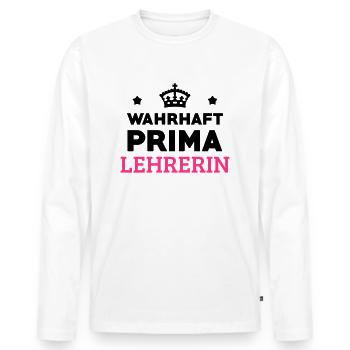 School Teacher Schule Lehrerin Ecole Prof Lehrer - Men's Premium Organic Long Sleeve Shirt - white - Front - Nico (187cm)