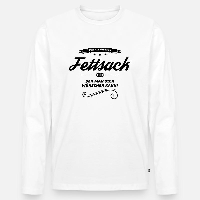 fettsack allerbeste design - Männer Premium Bio Langarmshirt - Weiß