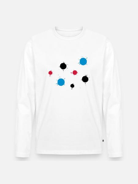 farbkleckse_2 - Männer Premium Bio Langarmshirt - Weiß