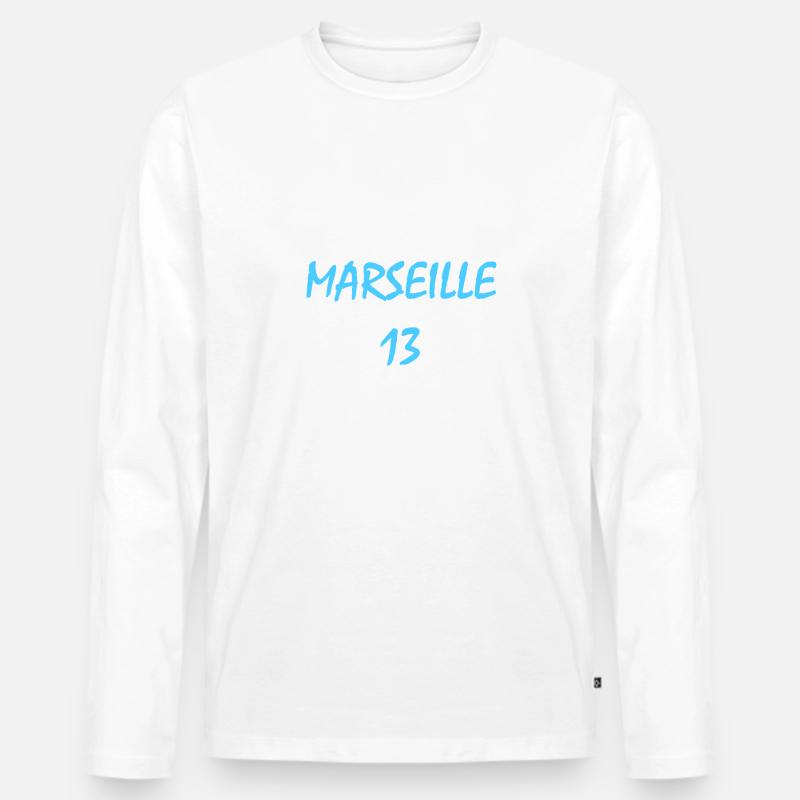 Marseille 13 - Männer Premium Bio Langarmshirt - Weiß