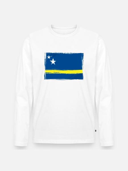 Curacao - Men's Premium Organic Long Sleeve Shirt - white