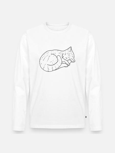 Cat drawing - Men's Premium Organic Long Sleeve Shirt - white