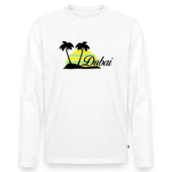 Dubai - Men's Premium Organic Long Sleeve Shirt - white - Front - Nico (187cm)