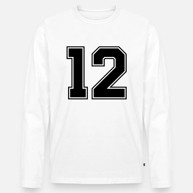 12 - Männer Premium Bio Langarmshirt - Weiß
