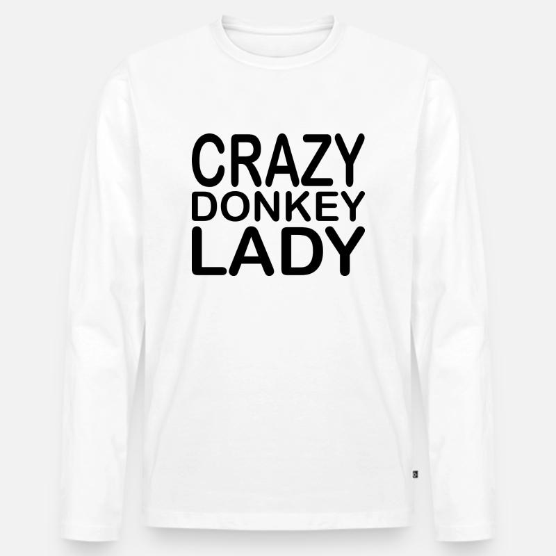 Donkey Esel - Männer Premium Bio Langarmshirt - Weiß