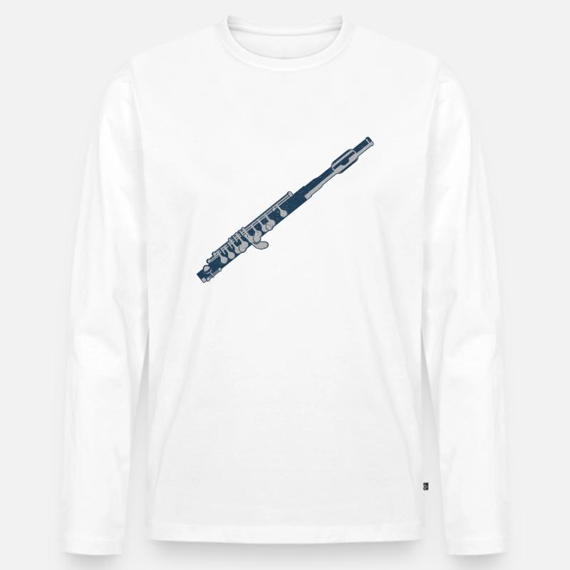 Querflöte - Männer Premium Bio Langarmshirt - Weiß