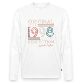 Original 1998 Vintage Vintage Anniversaire Rétro - T-shirt manches longues Premium bio Homme - blanc - Devant - Nico (187cm)