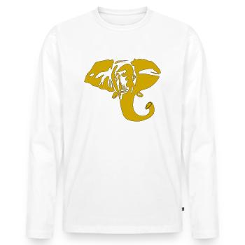 éléphant - T-shirt manches longues Premium bio Homme - blanc - Devant - Nico (187cm)