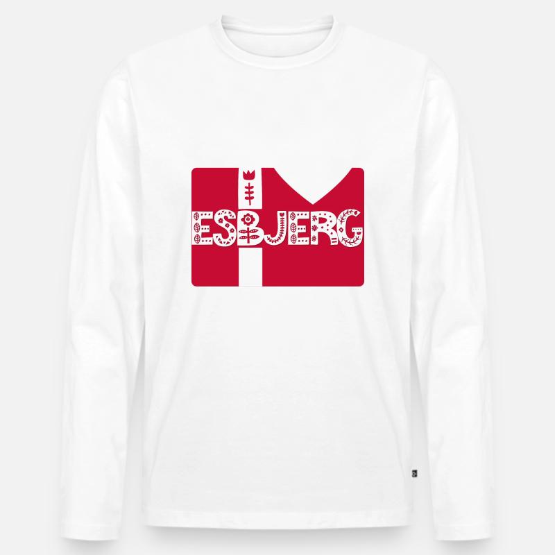 Esbjerg - Männer Premium Bio Langarmshirt - Weiß