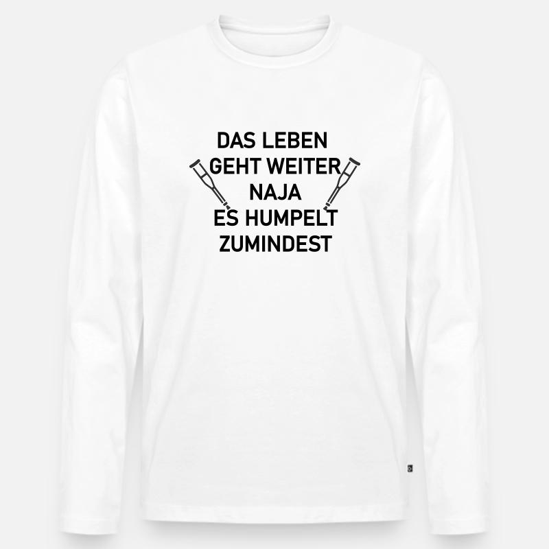 Das leben geht weiter - Männer Premium Bio Langarmshirt - Weiß