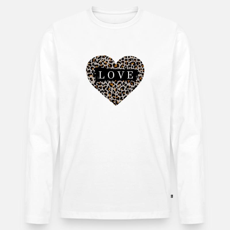 LIEBE - Männer Premium Bio Langarmshirt - Weiß