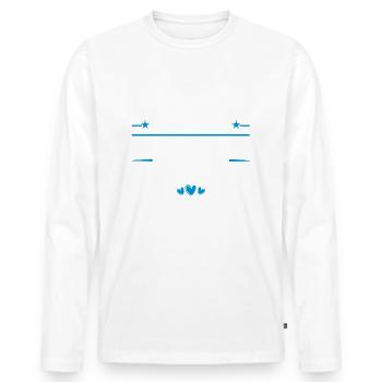 humour parrain - T-shirt manches longues Premium bio Homme - blanc - Devant - Nico (187cm)