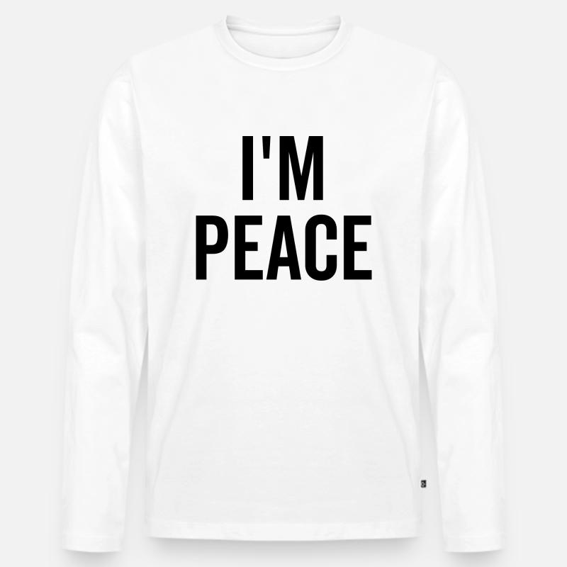 Ich bin Frieden - Männer Premium Bio Langarmshirt - Weiß