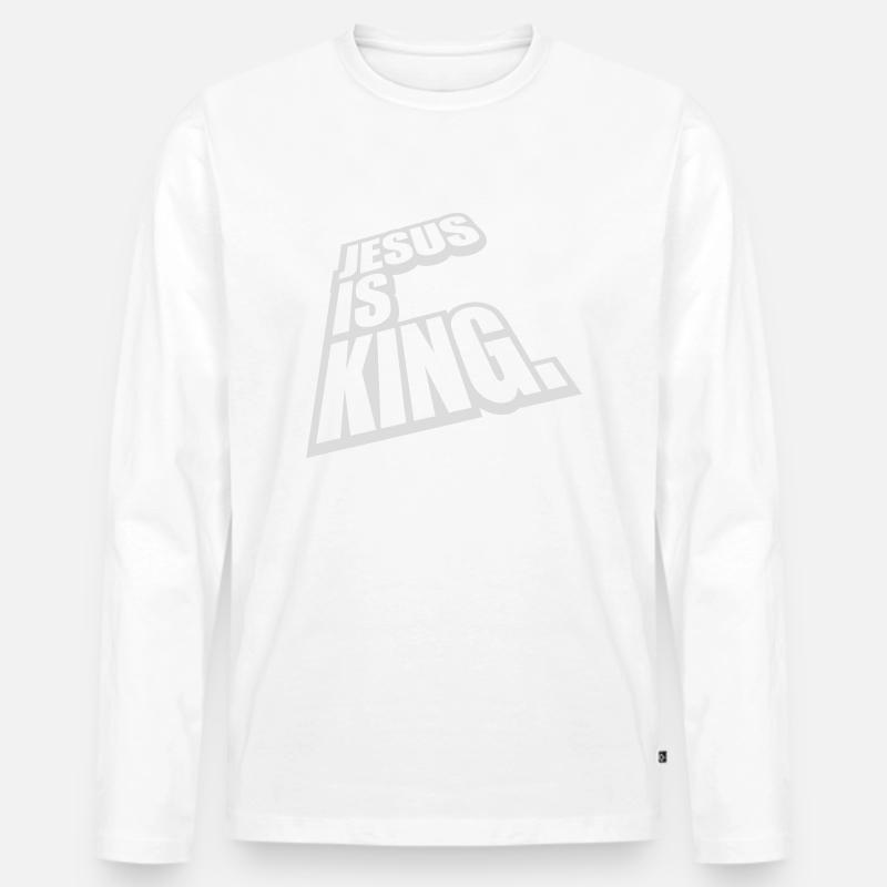 jesus is king Zitat - Männer Premium Bio Langarmshirt - Weiß
