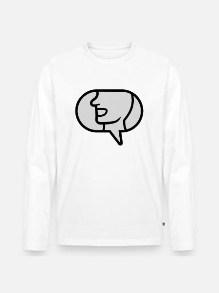 Communicate icon talk speech bubble - Men's Premium Organic Long Sleeve Shirt - white