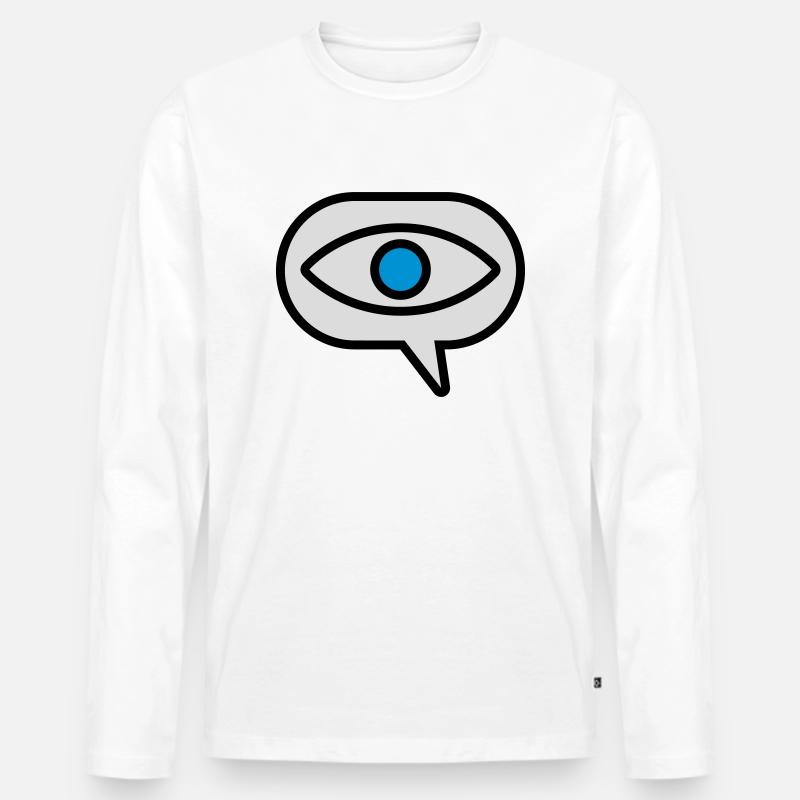 Auge Sehen Comic Sprechblase - Männer Premium Bio Langarmshirt - Weiß