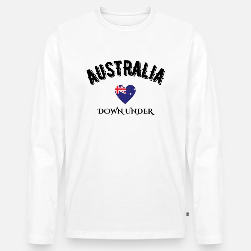 Australien Down Under - Männer Premium Bio Langarmshirt - Weiß