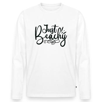 Juste Beachy - T-shirt manches longues Premium bio Homme - blanc - Devant - Nico (187cm)