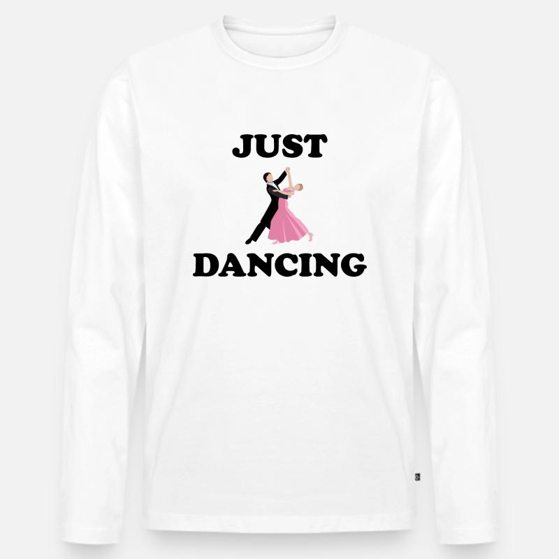 Dancing Dance Music - Männer Premium Bio Langarmshirt - Weiß