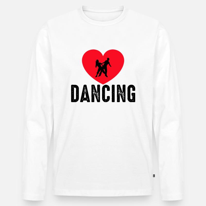 Dancing Dance Music - Männer Premium Bio Langarmshirt - Weiß