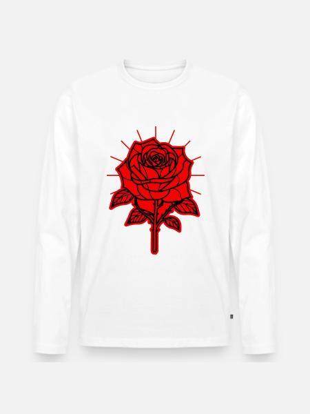 Rose Flower Thorns - Men's Premium Organic Long Sleeve Shirt - white