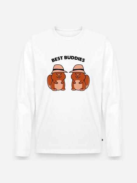 hamster best buddies - Männer Premium Bio Langarmshirt - Weiß