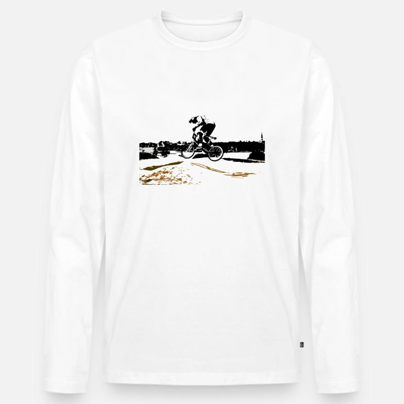 BMX - Männer Premium Bio Langarmshirt - Weiß