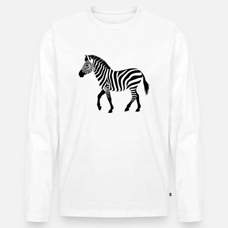 zebra silhouette - Männer Premium Bio Langarmshirt - Weiß