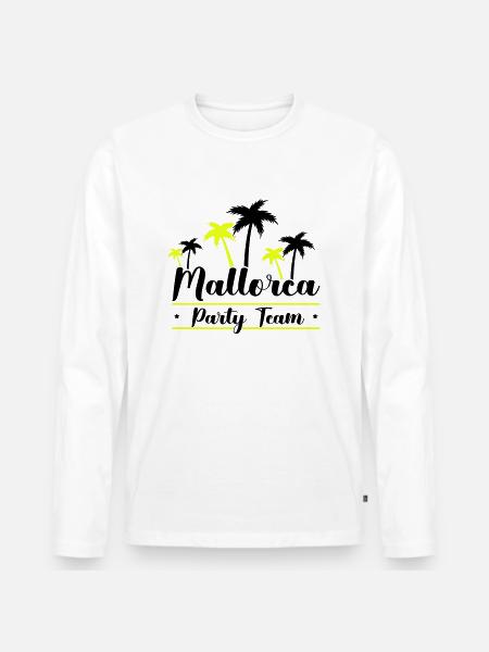 Mallorca Party Team - Men's Premium Organic Long Sleeve Shirt - white