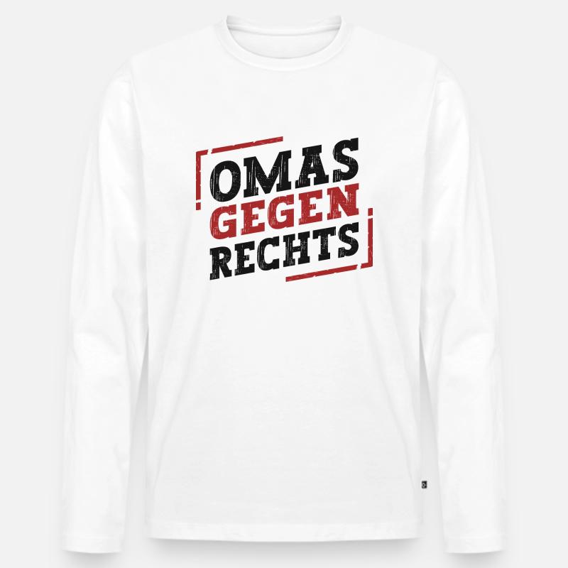 Omas Gegen Rechts - Männer Premium Bio Langarmshirt - Weiß