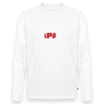 Nicht ansprechen! Ich denke gerade an Japan! - Männer Premium Bio Langarmshirt - Weiß - Vorne - Nico (187cm)