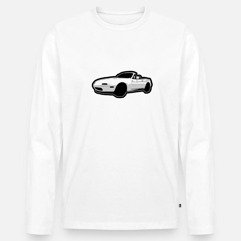 OBEN OHNE CABRIO - Männer Premium Bio Langarmshirt - Weiß