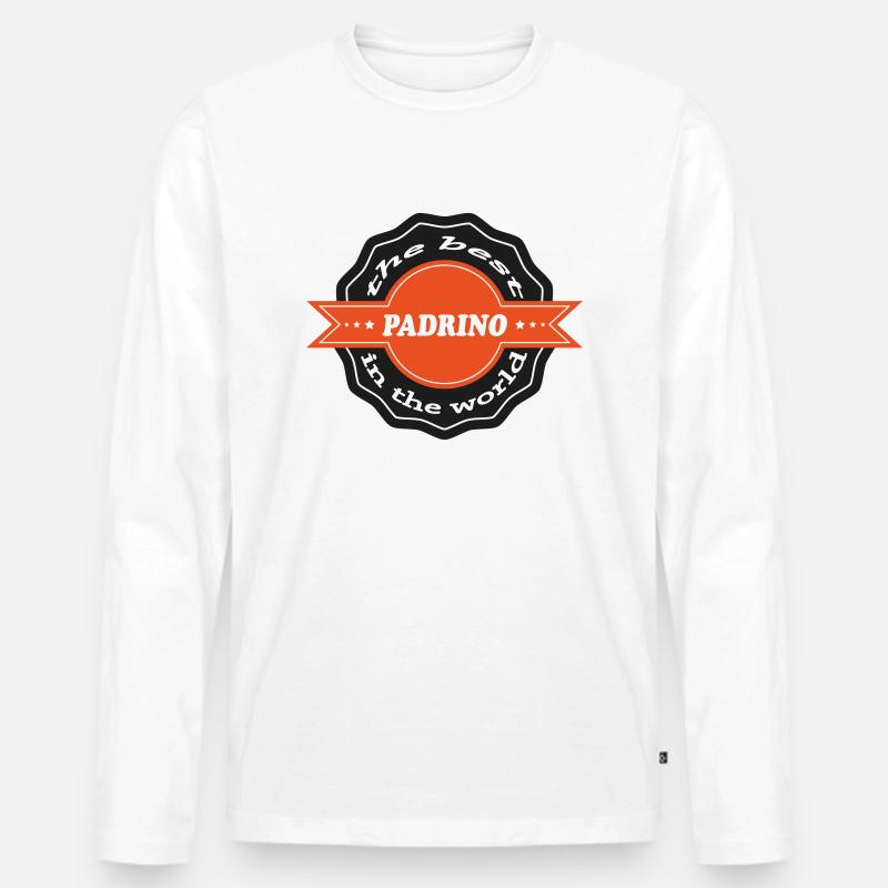 Das Beste PADRINO - Männer Premium Bio Langarmshirt - Weiß