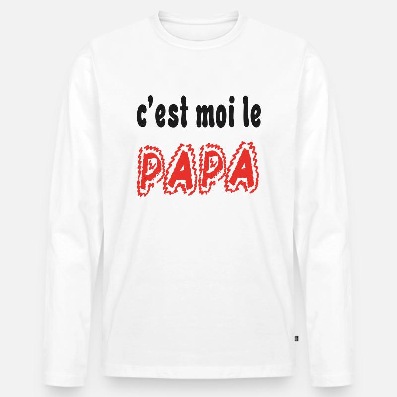 Ich bin der Papa - Männer Premium Bio Langarmshirt - Weiß