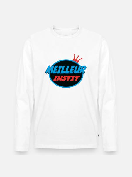 BESTER LEHRER - Männer Premium Bio Langarmshirt - Weiß