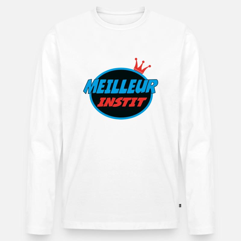 BESTER LEHRER - Männer Premium Bio Langarmshirt - Weiß