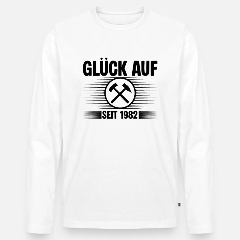 Glueck auf seit 1982 - Männer Premium Bio Langarmshirt - Weiß