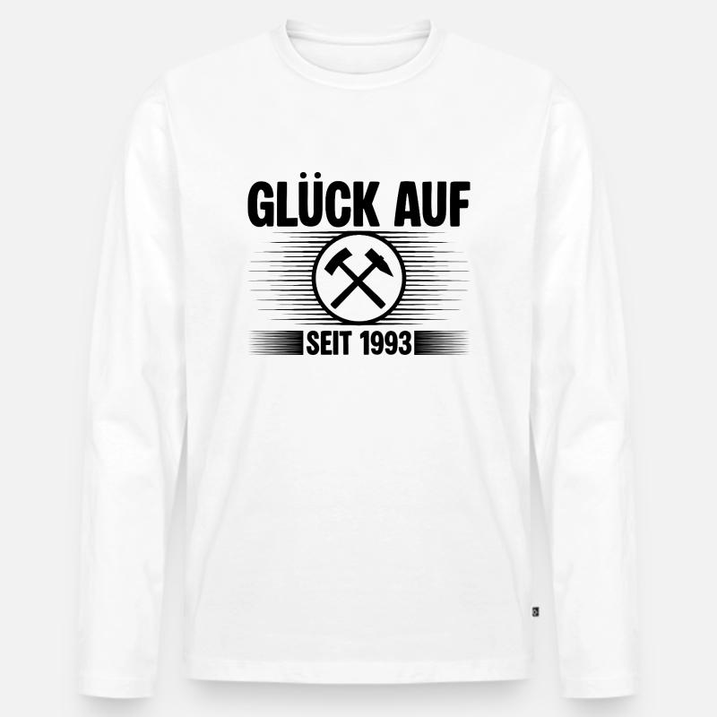 Glueck auf seit 1993 - Männer Premium Bio Langarmshirt - Weiß