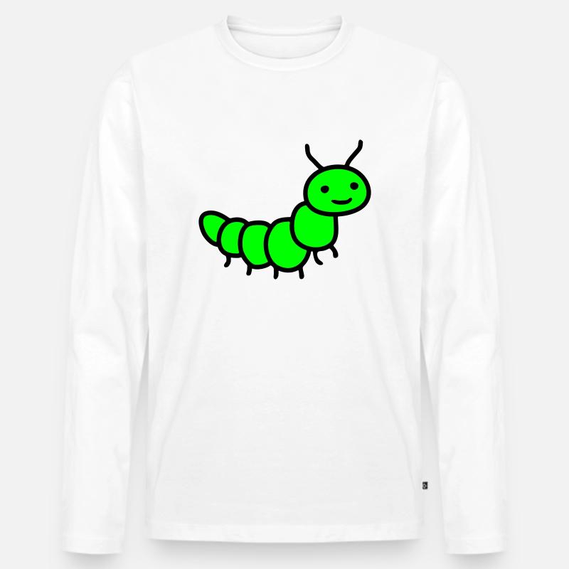 Raupe - Männer Premium Bio Langarmshirt - Weiß