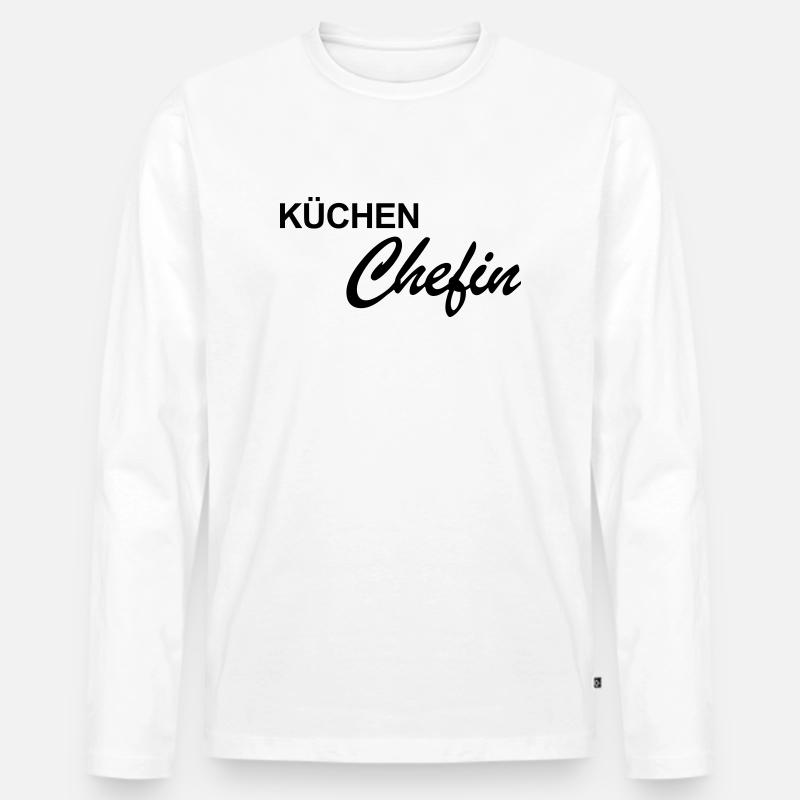 Küchenchefin - Koch - Männer Premium Bio Langarmshirt - Weiß