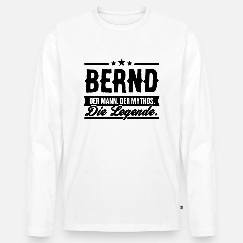 Mann Mythos Legende Bernd - Männer Premium Bio Langarmshirt - Weiß