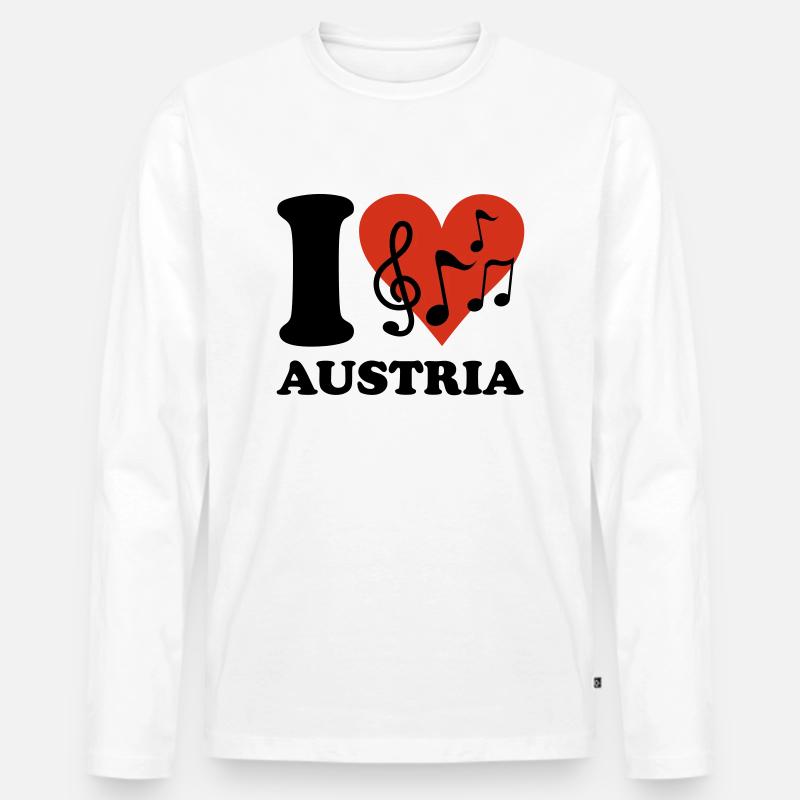 I love Austria - Männer Premium Bio Langarmshirt - Weiß