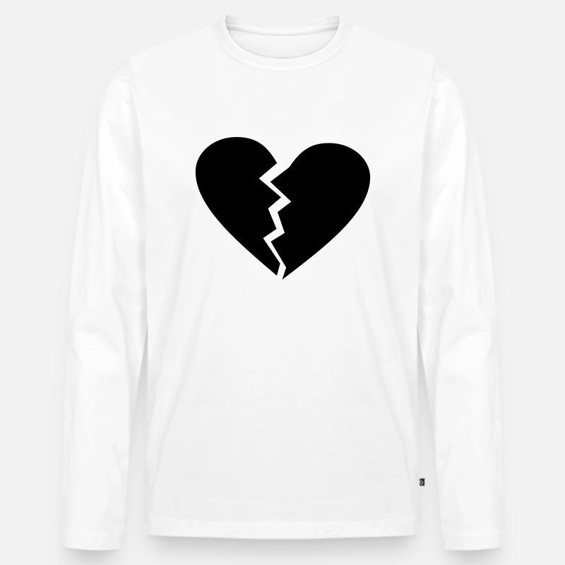 love broken heart - Männer Premium Bio Langarmshirt - Weiß