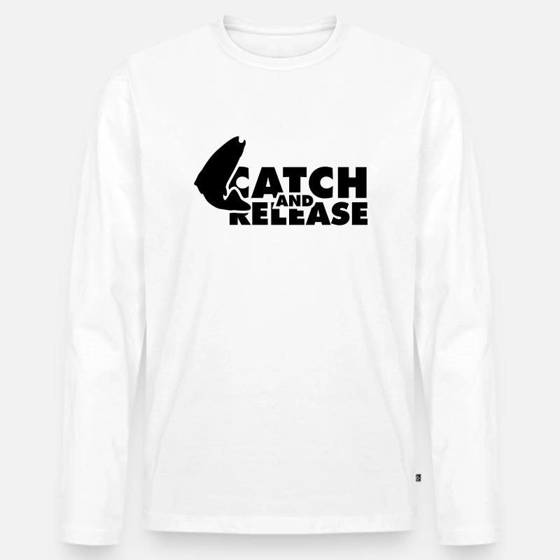 Catch and Release - Männer Premium Bio Langarmshirt - Weiß