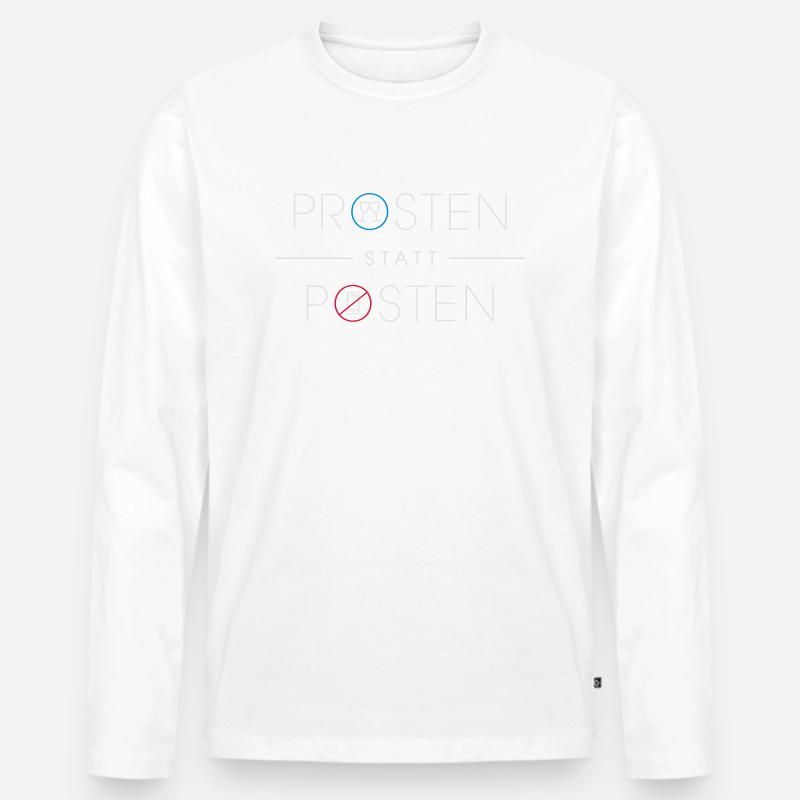 prosten statt posten - Männer Premium Bio Langarmshirt - Weiß